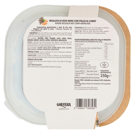 Golfera Ben Fatto Insalata di Riso Nero con Pollo al Curry 250 g